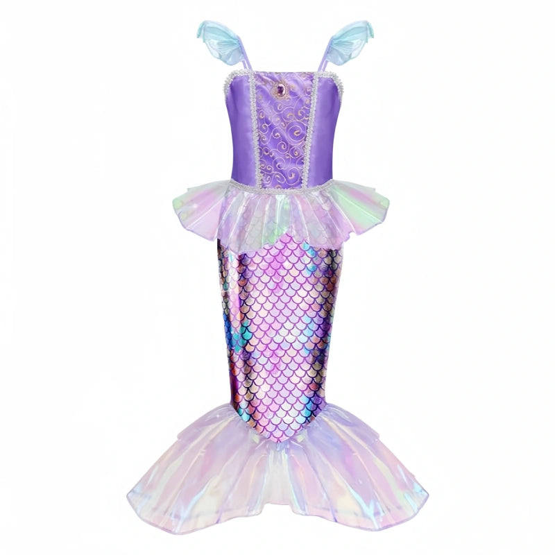 Nolangs Mermaid Dress for Girls – Princess Costume with Bag