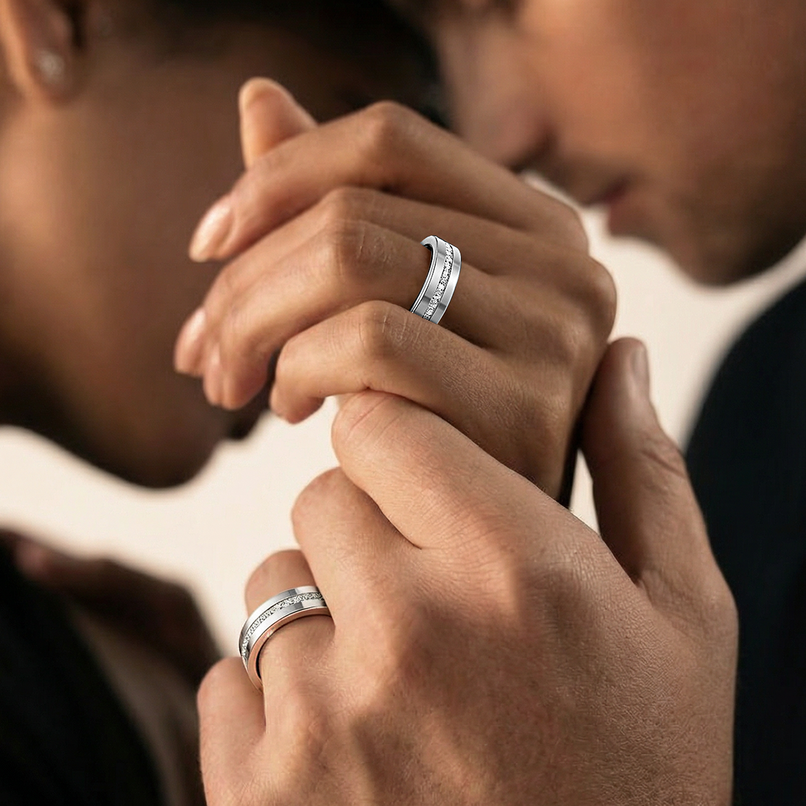 Nolangs V6 Moissanite Couple Rings – Forever Love Edition