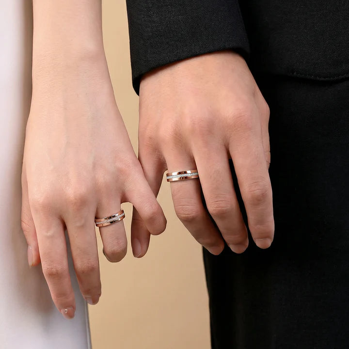 Nolangs V6 Moissanite Couple Rings – Forever Love Edition