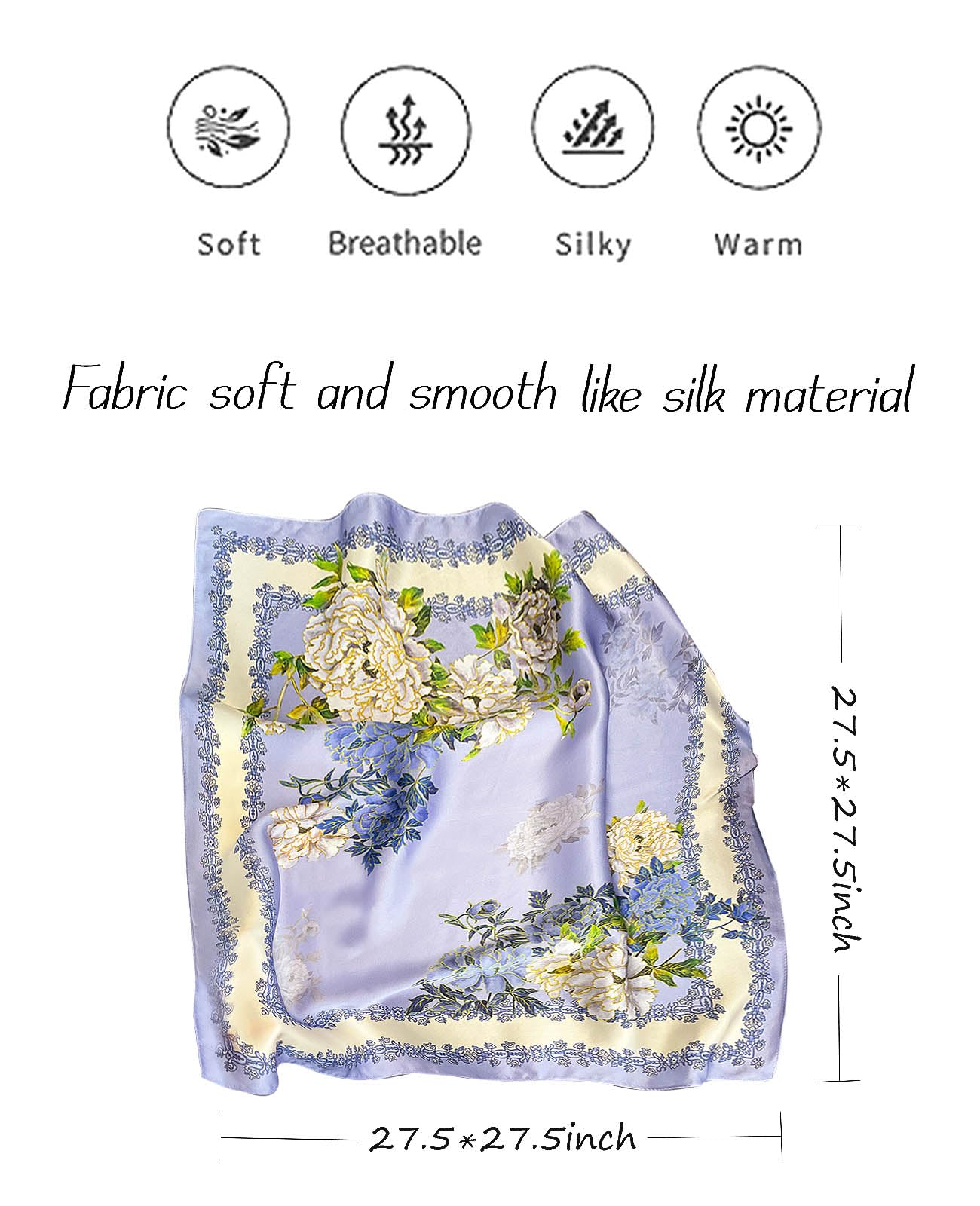 Nolangs Satin Head Scarf – Silk Bandana, Hair & Neck Wrap