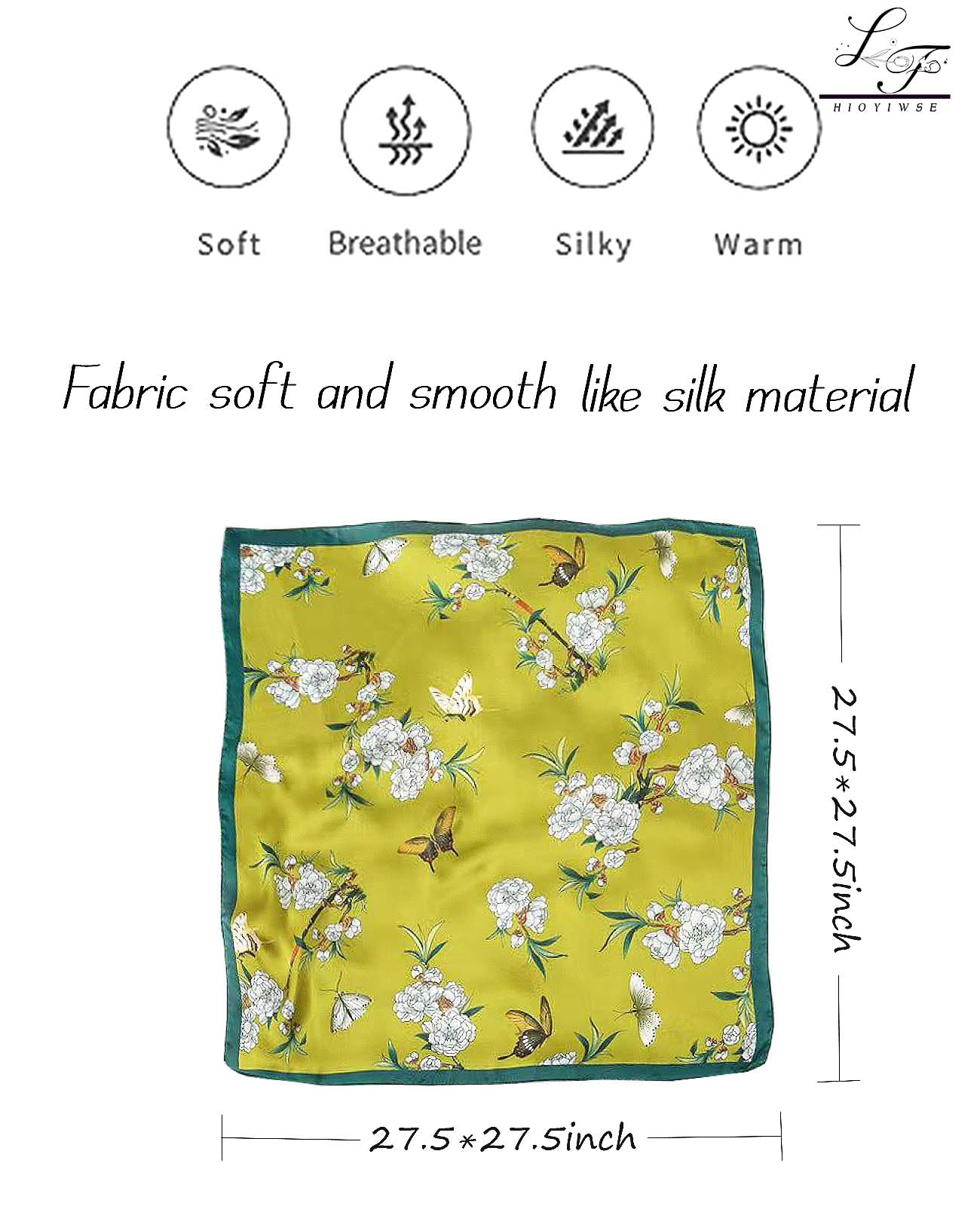 Nolangs Satin Head Scarf – Silk Bandana, Hair & Neck Wrap