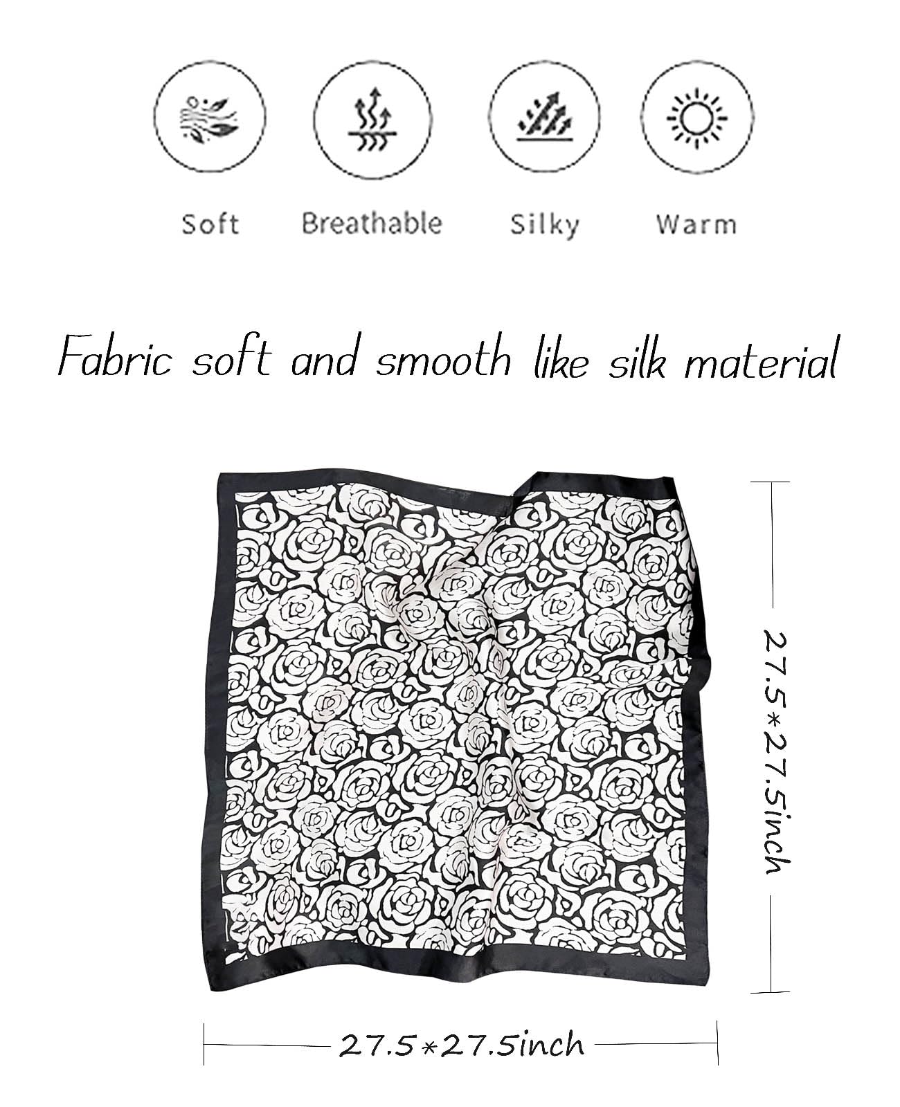 Nolangs Satin Head Scarf – Silk Bandana, Hair & Neck Wrap