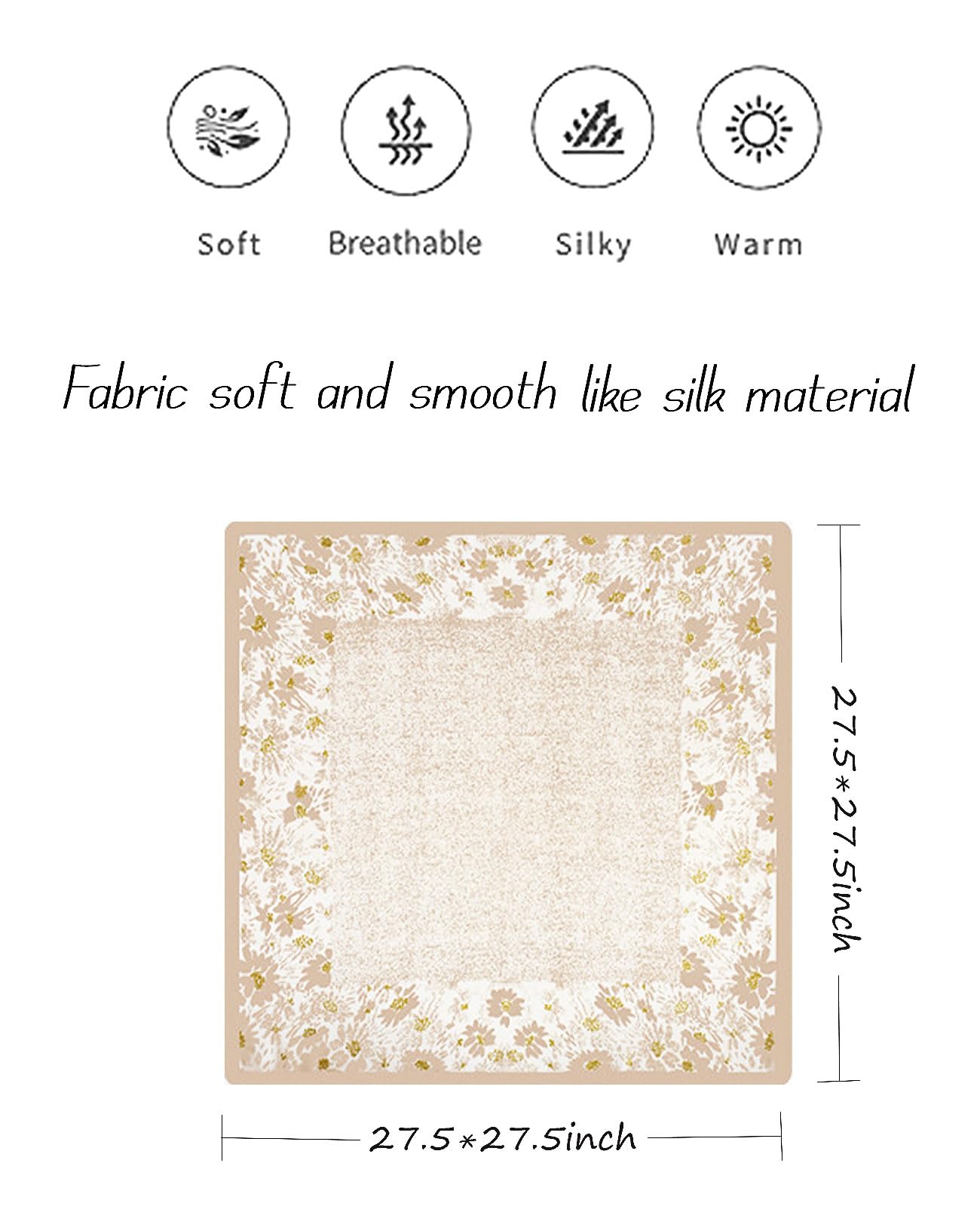 Nolangs Satin Head Scarf – Silk Bandana, Hair & Neck Wrap