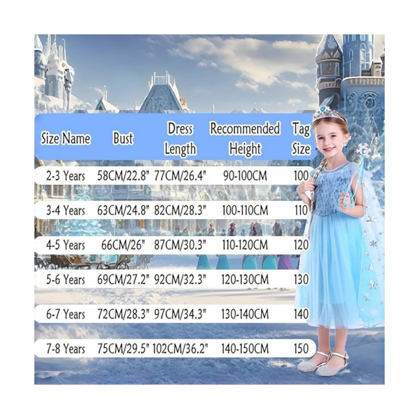 Nolangs Ice Princess Dress – Blue Costume with Accessories