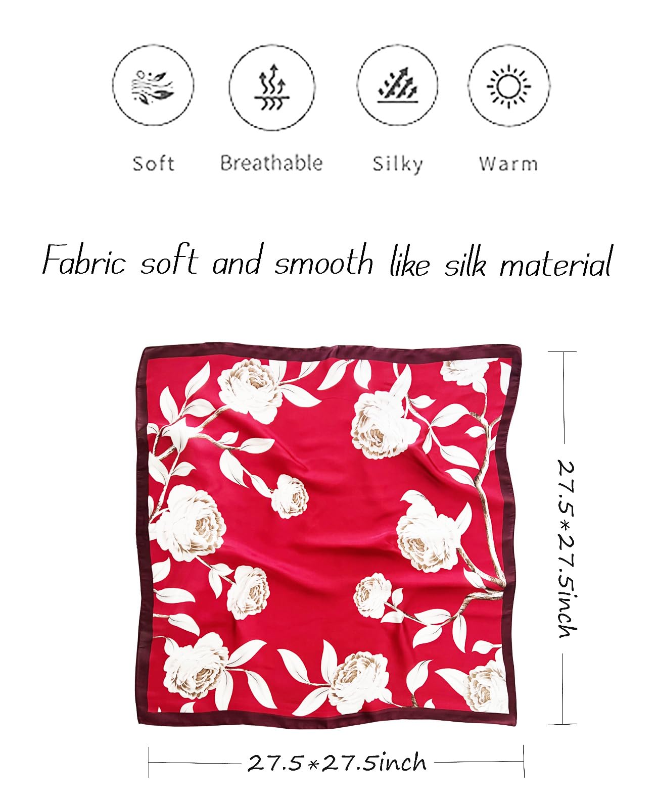 Nolangs Satin Head Scarf – Silk Bandana, Hair & Neck Wrap