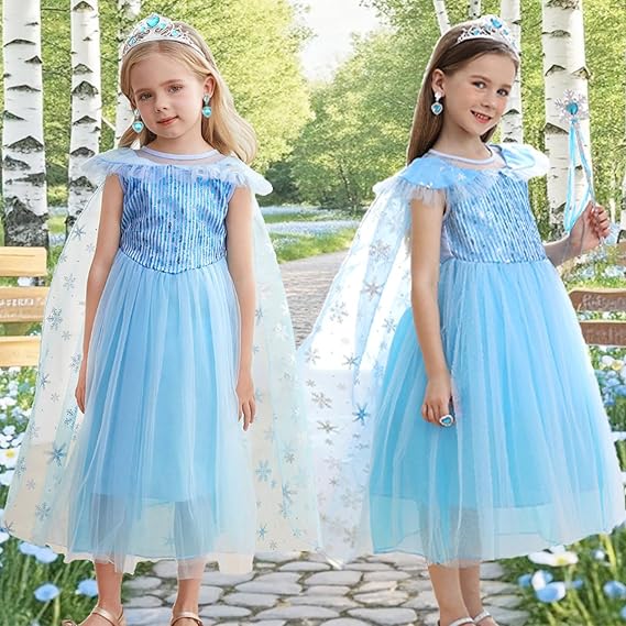 Nolangs Ice Princess Dress – Blue Costume with Accessories